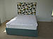 Двоспальне ліжко з м'яким наголов'ям і шухлядами для білизни, ліжко для спальні від виробника, фото 2
