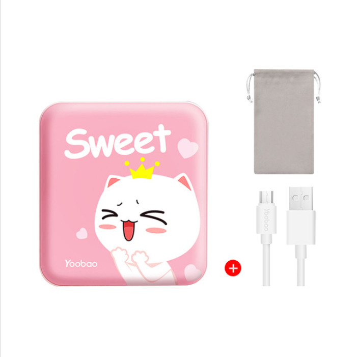 Power bank Pisen Yoobao 10000 мАч с двумя usb портами. Внешний аккумулятор для телефона (розовый)