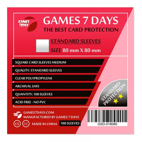 Протектори для карт Games 7 Days 100 шт. (80x80 мм) Quality Standard