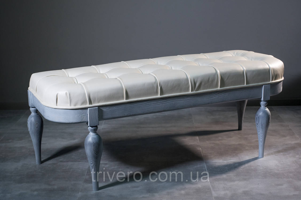 Банкетка з дерева в шкірі, фото 1