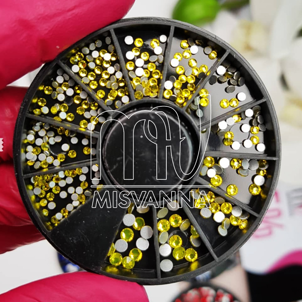 Стрази на карусельці Lilly Beaute LB-5320 мікс розмірів, лимонні