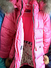 Куртка зимова на дівчинку на флісі блакитна, фото 3