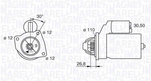 Стартер Е2 Івеко Дейлі 2.5-2.8 не редукторний IVECO ОЕ 99451753 Magneti Marelli MSN229, фото 1