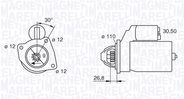 Стартер Е2 Івеко Дейлі 2.5-2.8 не редукторний IVECO ОЕ 99451753 Magneti Marelli MSN229