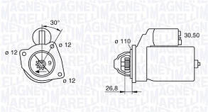 Стартер Е2 Івеко Дейлі 2.5-2.8 не редукторний IVECO ОЕ 99451753 Magneti Marelli MSN229