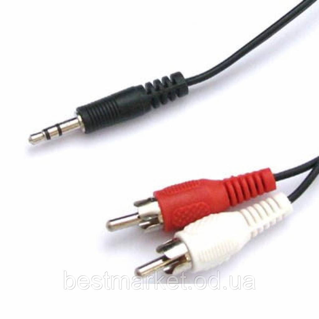 Аудіокабель 3.5 jack-2RCA 1.5M.