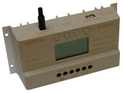 Контролер заряду MPPT30 (PWM, 12/24В, струм 30А, РК індикатор, вихід USB 5В)