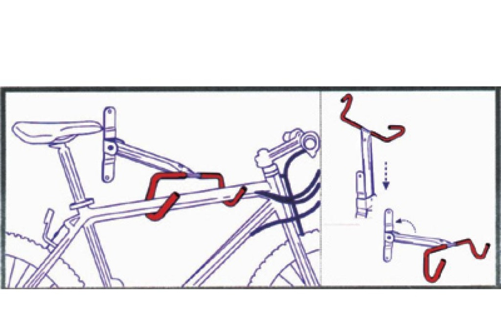 Крепление Green Cycle YC-30F для велосипеда на стену, складное - фото 2 - id-p276337987