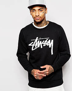 Світшот чорний STUSSY ( Стасси ) ( білий принт ) "" В стилі Stussy ""