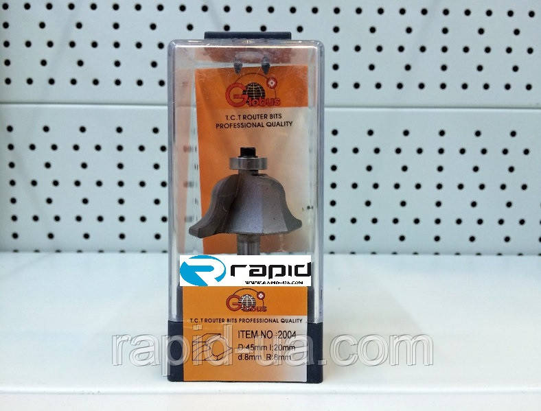 Фреза ГЛОБУС 2004 D45 d8 h20 R8 кромочная калевочная