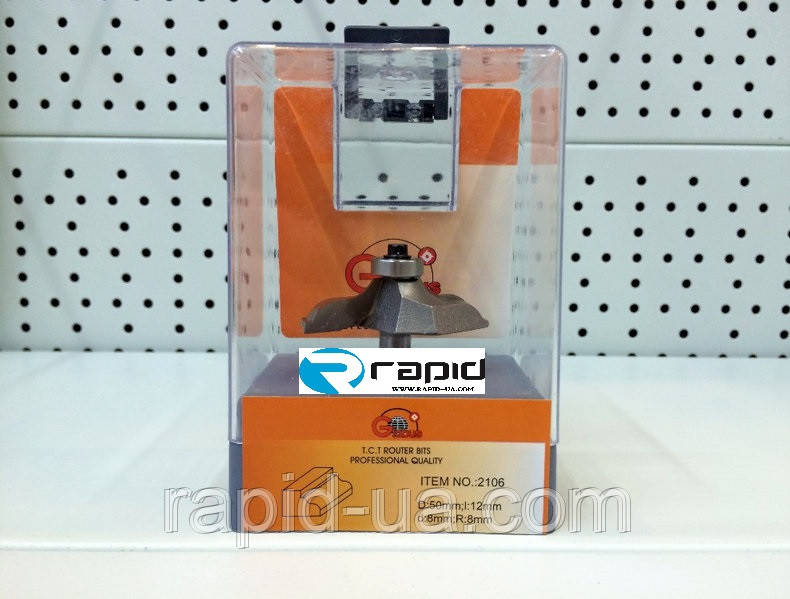 Фреза ГЛОБУС 2106 D50 d8 h12 R8 кромочная калевочная