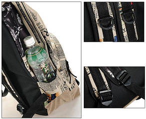 Шкільний рюкзак із принтом газети, фото 3