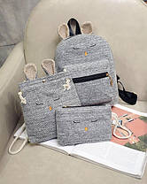 Набір з вушками та мордочкою зайчика, рюкзак-сумка-кістка, фото 5