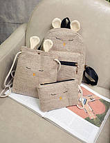 Набір з вушками та мордочкою зайчика, рюкзак-сумка-кістка, фото 4