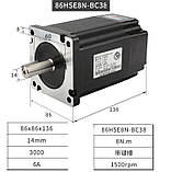 Комплект гібридний кроковий двигун із драйвером 86HSE8N-BC38 8 Нм, фото 2