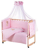 Дитяче ліжко Qvatro Gold AG-08 аплікація рожевий (ведмедик стоїть із серцем)