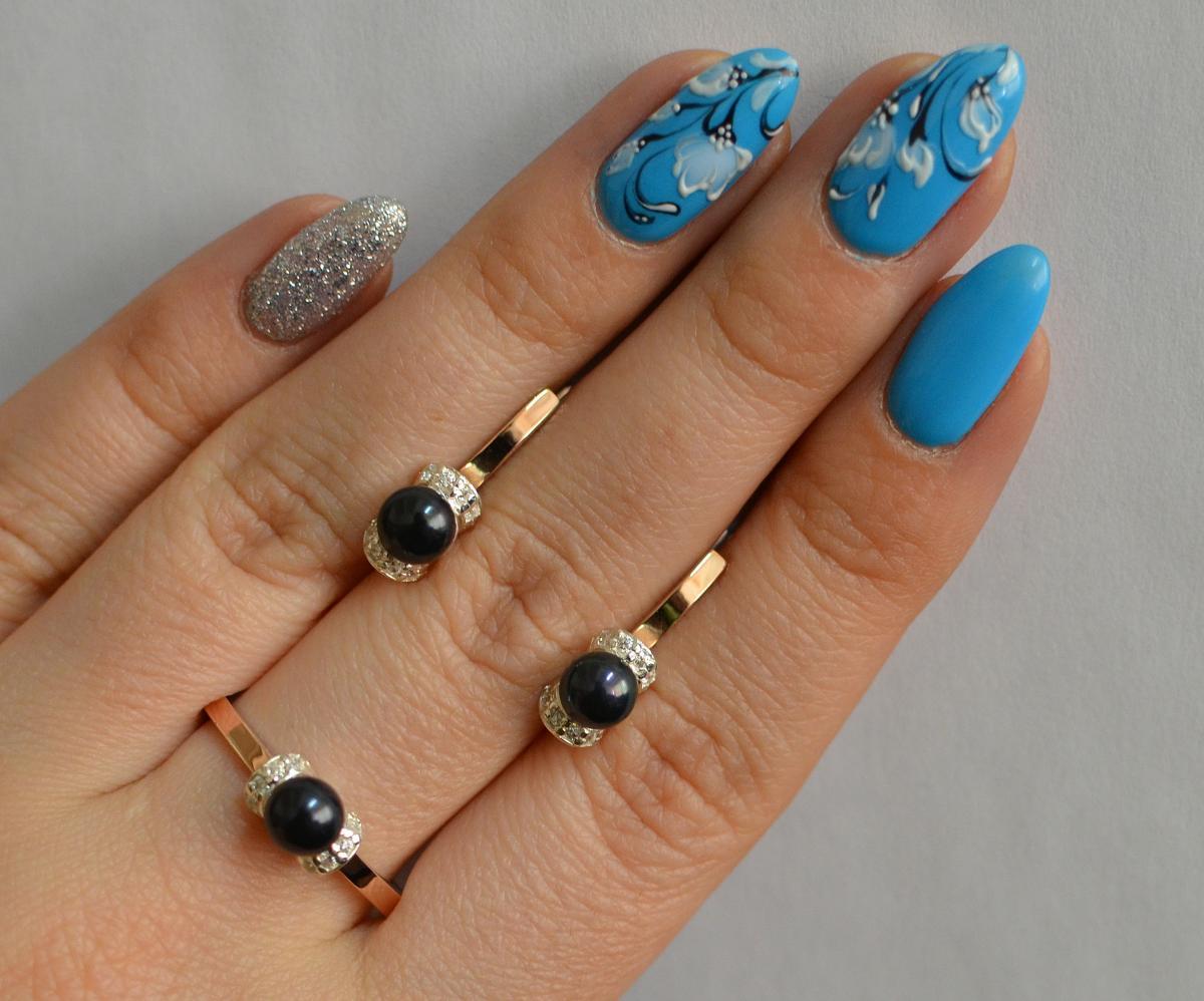 Срібний гарнітур з золотом, фото 1