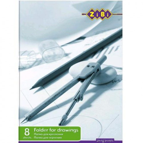 Папір для креслення А4 ZiBi 1400 на 8арк 160г/м2 (1/10)
