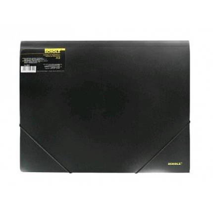 Папка на гумках А3 SCHOLZ 5064 чорна 550мкн (1/24), фото 1
