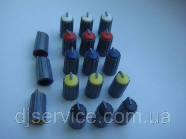 Ручка (сіра) 18.5x10mm потенціометра для пульт Phonic, Muzon (кольорова)