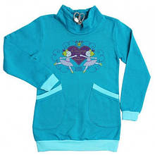 Джемпер для дів. р.140 (бірюза) х/б 100% футер 2-х нит ТМ ВАЛЕРІ-ТЕКС