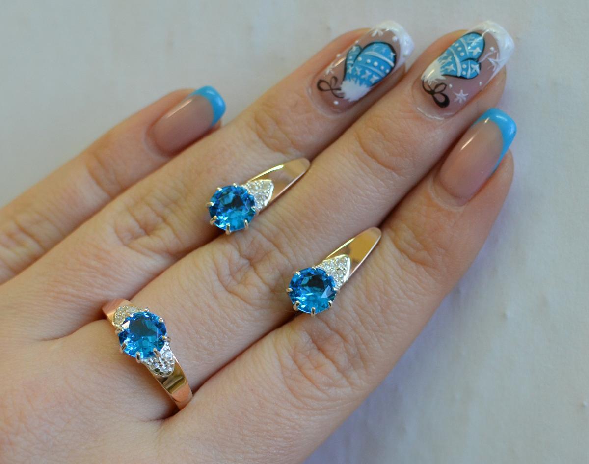 Срібний гарнітур з золотом, фото 1