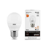Светодиодная лампа GAUSS Elementary G45 8Вт 3000K E27 180-240В