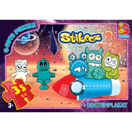 Пазли G-Toys 35 елементів Стікіз 007 19*13*3 см в коробці+плакат, фото 1