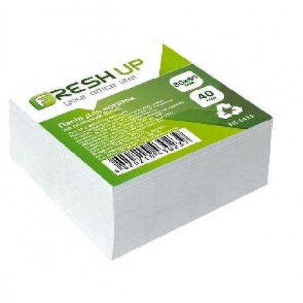 Блок паперу Fresh Up FR-1411 для нотаток білий не клеєний 80х80х40мм (1/24), фото 1