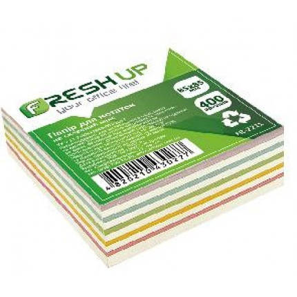 Блок паперу Fresh Up FR-2211 для нотаток мікс не клеєний 85х85х400арк (1/30), фото 1
