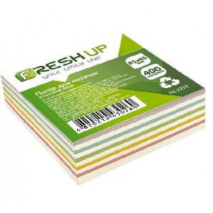 Блок паперу Fresh Up FR-2212 для нотаток мікс клеєний 85х85х400арк (1/30), фото 1