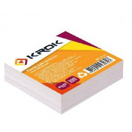 Блок паперу Krok KR-1112 для нотаток білий клеєний 85х85х300арк (1/48), фото 1