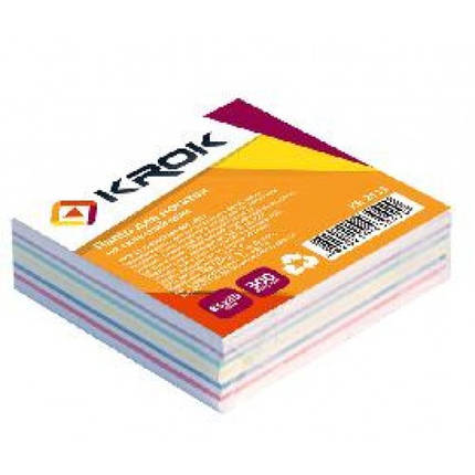 Блок паперу Krok KR-2111 для нотаток мікс не клеєний 85х85х300арк (1/42), фото 1