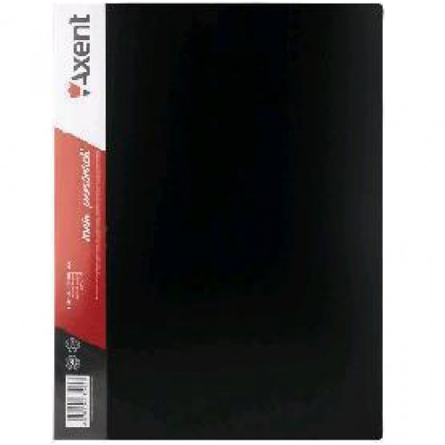 Папка на 80 файлів AXENT 1280-01 А4 ЧОРНА 900мкм + бокс (1/6)