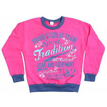 Джемпер для дівчаток Малиновий 8-9 років р.134 х/б 100% Футер 2х нит.з начосом ТМ ВАЛЕРІ-ТЕКС