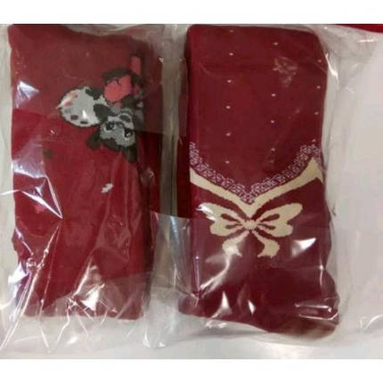 Колготки дитячі (внутрішня махра) зріст104-110 см БОРДО 80%бавовна17%поліамід3%еластан, фото 1