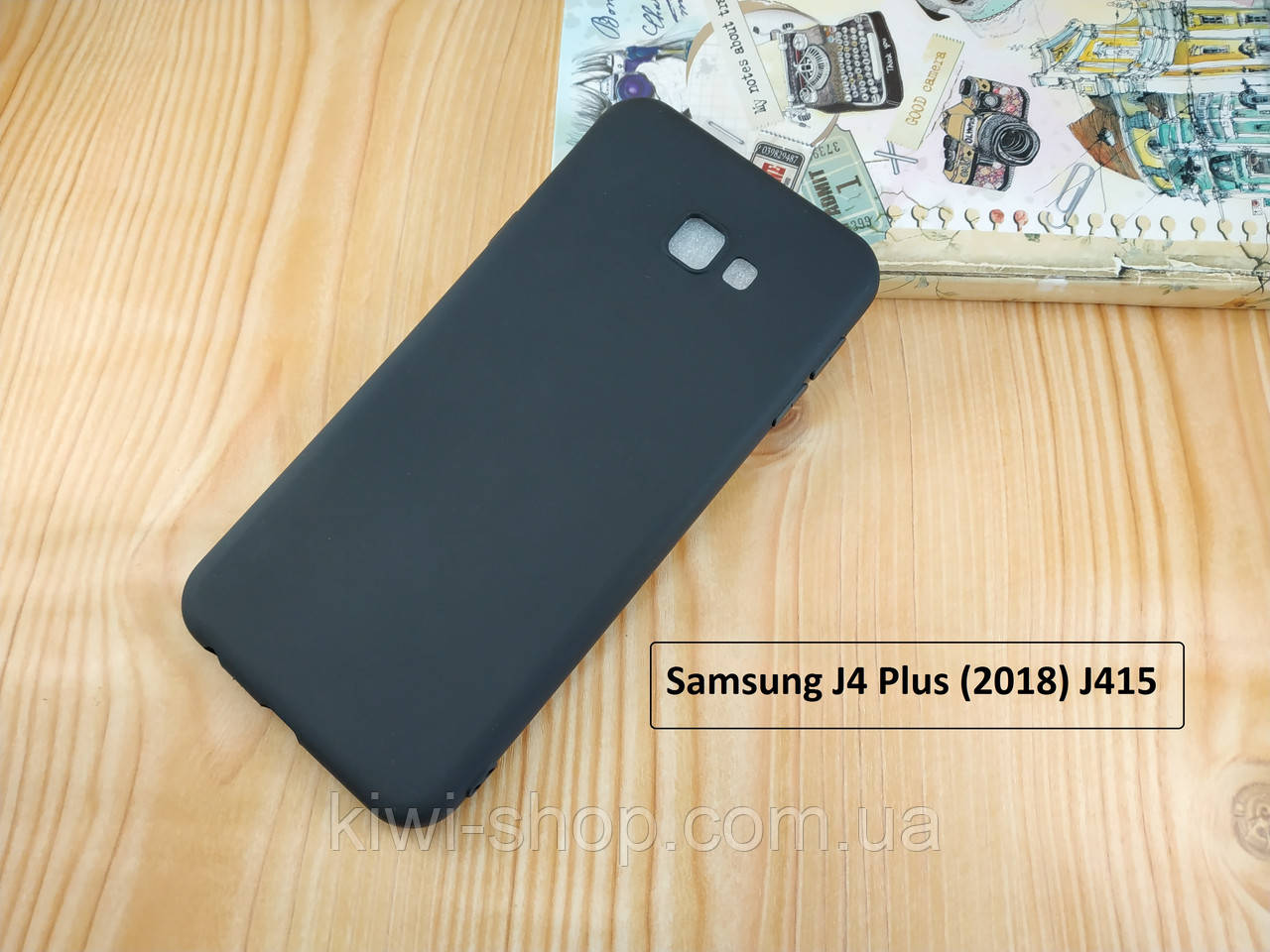 Чорний чохол бампер для Samsung Galaxy J4 Plus (2018) J415 — TPU матовий силіконовий , фото 1