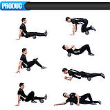 Ролер (валик) масажний для йоги, пілатесу, фітнесу 30см (чорний), фото 4