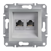 Розетка комп'ютерна RJ45 cat5e UTP подвійна Schneider Electric Asfora Алюміній EPH4400161
