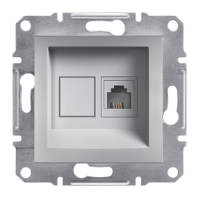 Розетка телефонна RJ11 на 4 контакти Schneider Electric Asfora Алюміній EPH4100161