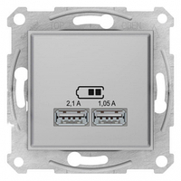 Розетка USB 2.1A Schneider Electric Asfora Алюміній EPH2700261