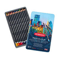 Набор цветных карандашей Derwent Procolour 12 цветов металлический пенал
