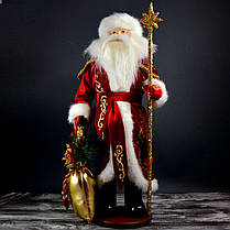 Дід Мороз 50 см з золотим посохом 0458, фото 2