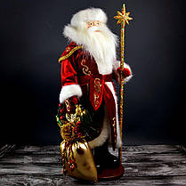 Дід Мороз 50 см з золотим посохом 0458, фото 3