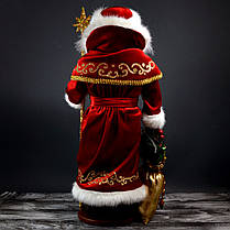 Дід Мороз 50 см з золотим посохом 0458, фото 5