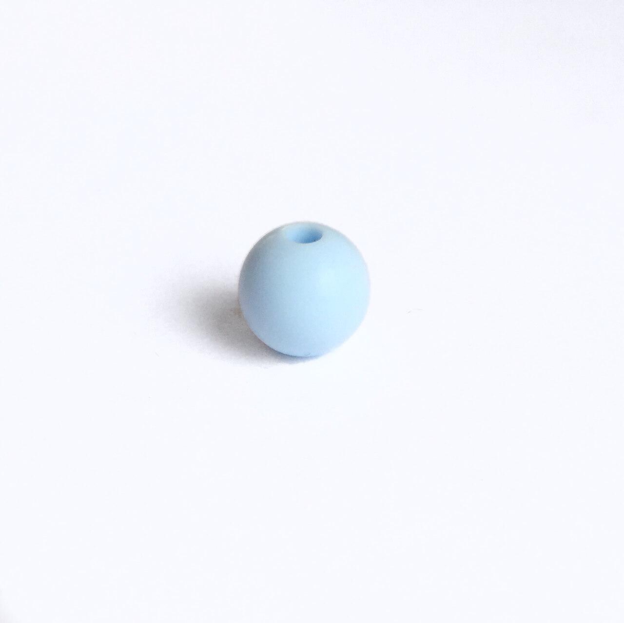 9мм (бебі блю) кругла, силіконова намистина, фото 1