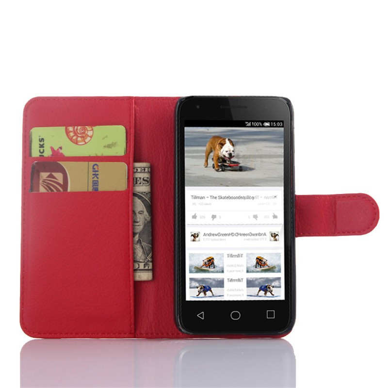 Чохол-книжка Litchie Wallet для Alcatel OneTouch POP C1 4015 / 4015D Червоний