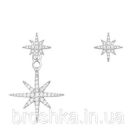 Сережки джекети асиметрія зірки метеорити біжутерія, фото 2