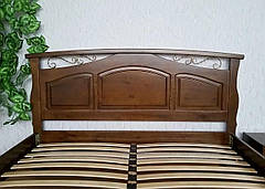 Двоспальна дерев'яна ліжко "Марго" з масиву натурального дерева від виробника (колір на вибір), фото 3