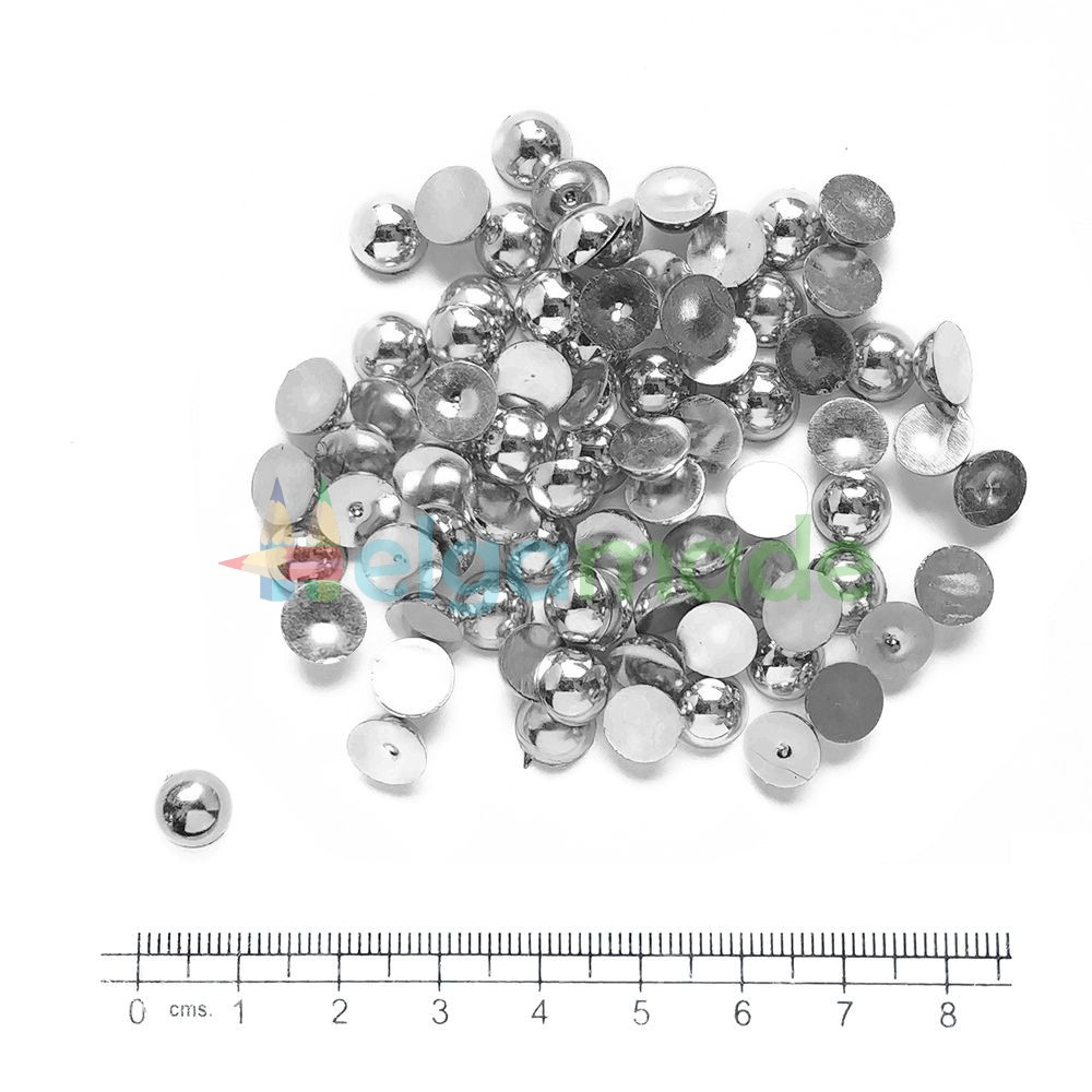 Напівбусини гальваника металік СРІБЛО, 8 мм, 10 г